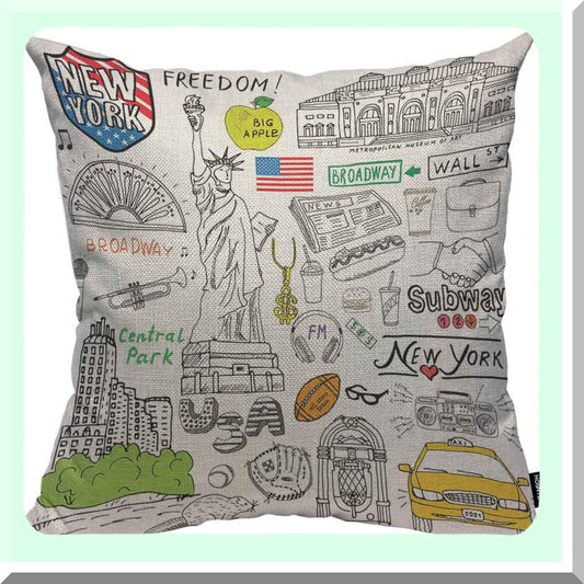Cityscape Dreams Decorative Pillow Cover 20x20 Inch