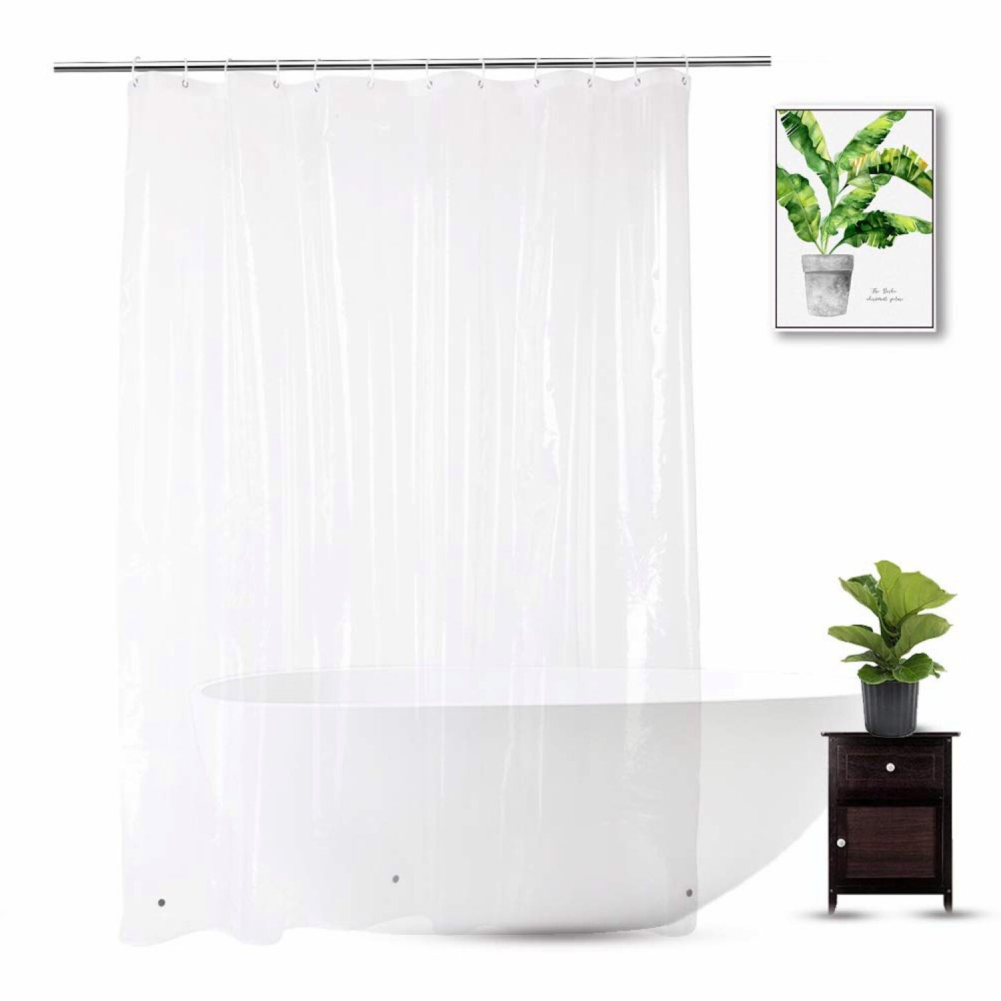 Clear Shower Curtain Liner 72 x 75 inch PEVA Heavy Duty