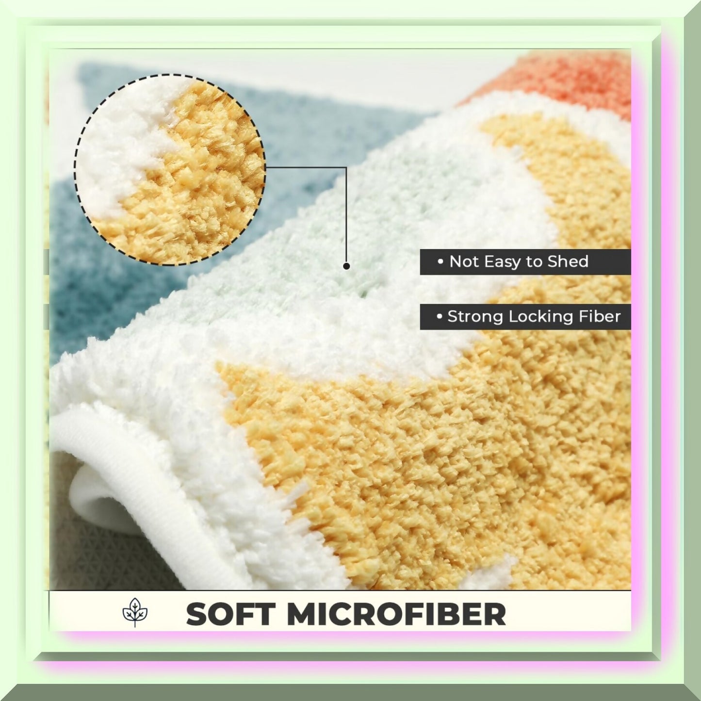 Orange Floral Microfiber Bath Rug 24"x16"