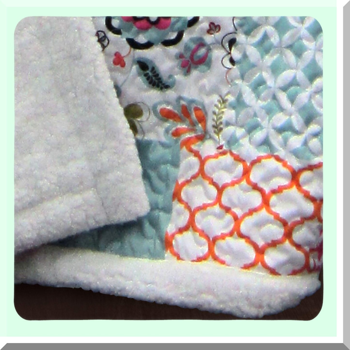Vibrant Bloom Reversible Throw - Colorful Floral Patchwork Blanket 60x50