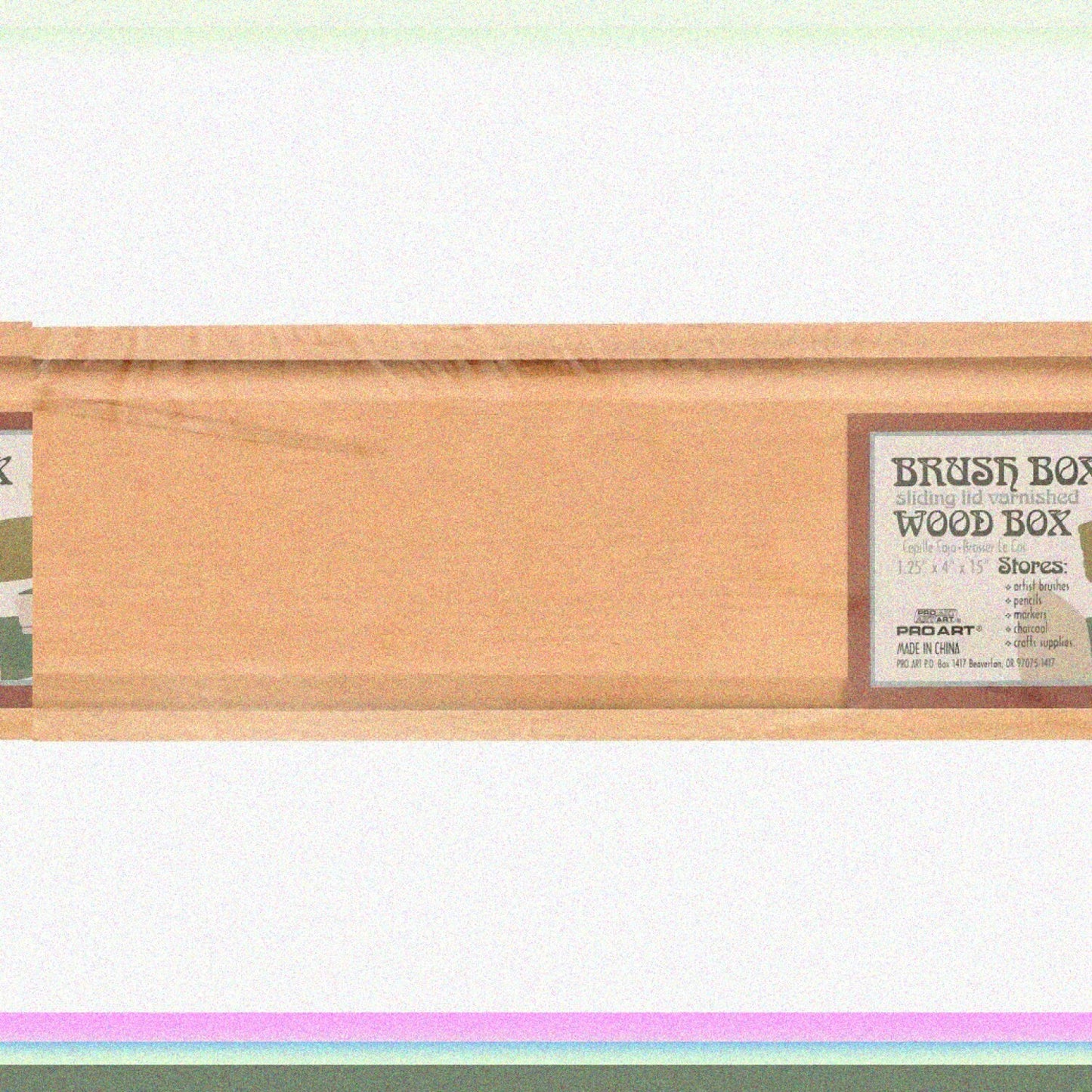 Wood Brush Box 15x4x1-1/4 Inches