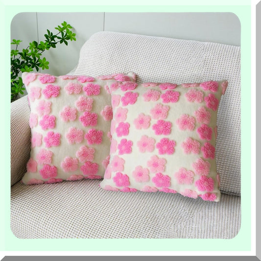 Plush Jacquard Pillowcase Set Compatible with 18x18 Cushions