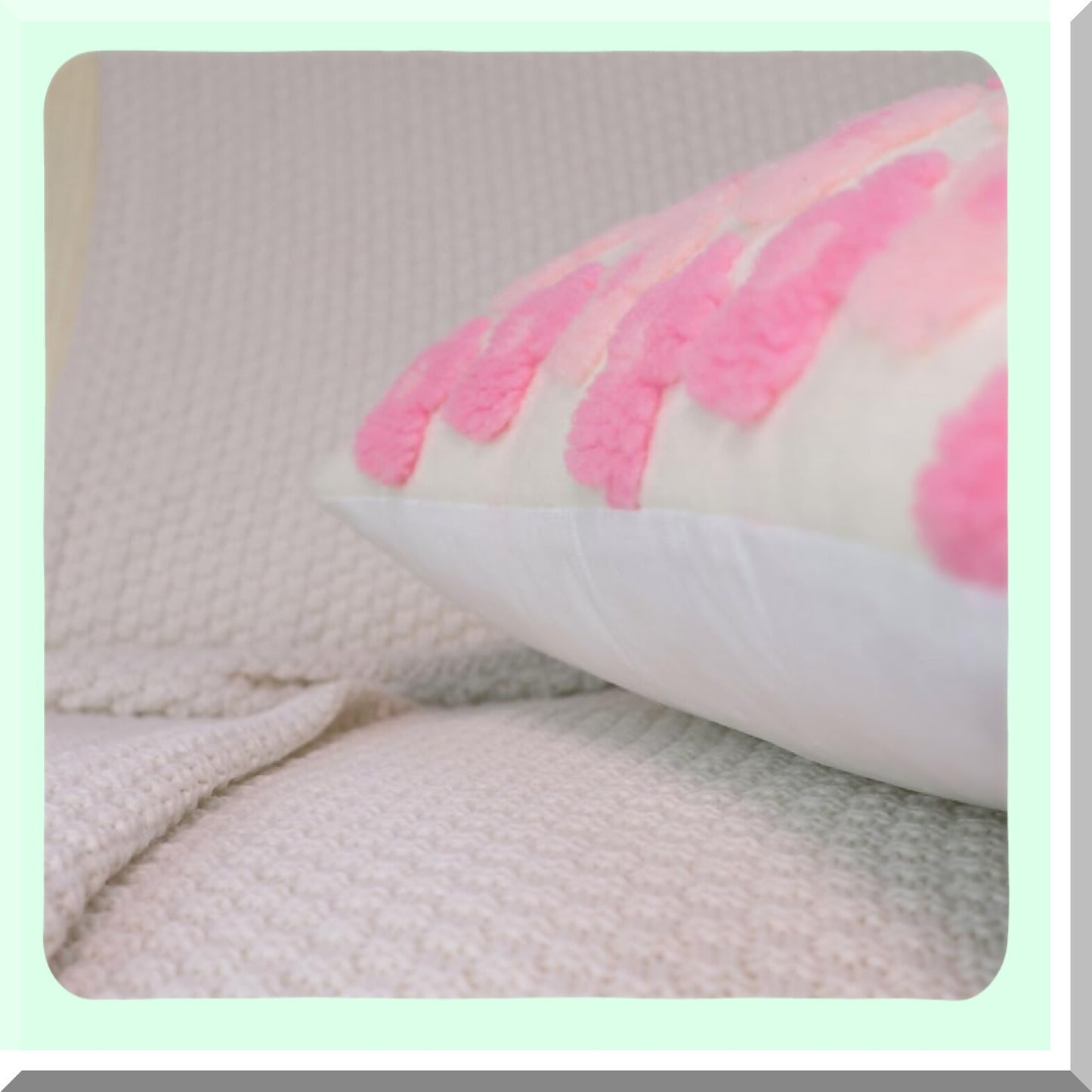 Plush Jacquard Pillowcase Set - Soft Decorative Throw Pillow Covers 18x18 - Cute Square Cushion for Sofa Bedroom Living Room - Valentine's Day Pink x2