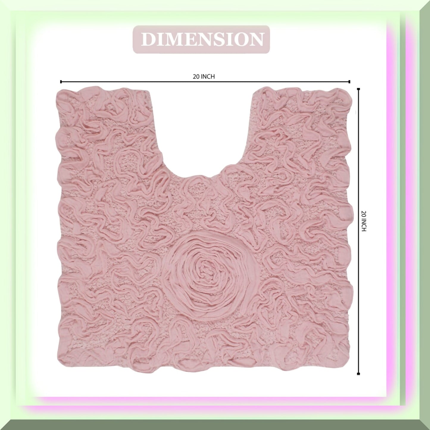 20"x20" Cotton Tufted Bath Rug Pink