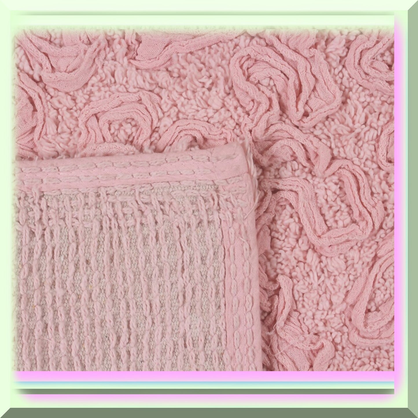 20"x20" Cotton Tufted Bath Rug Pink