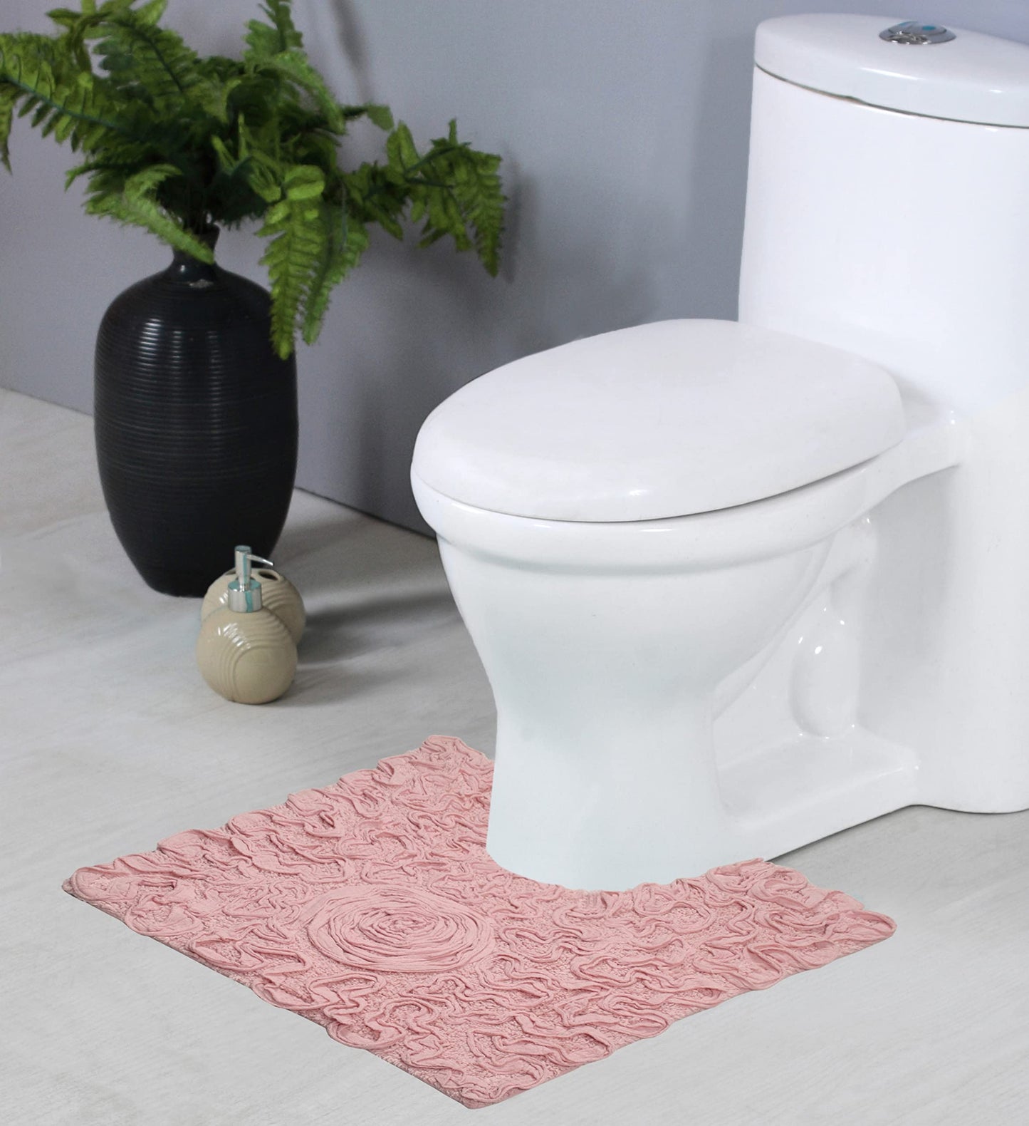 20"x20" Cotton Tufted Bath Rug Pink