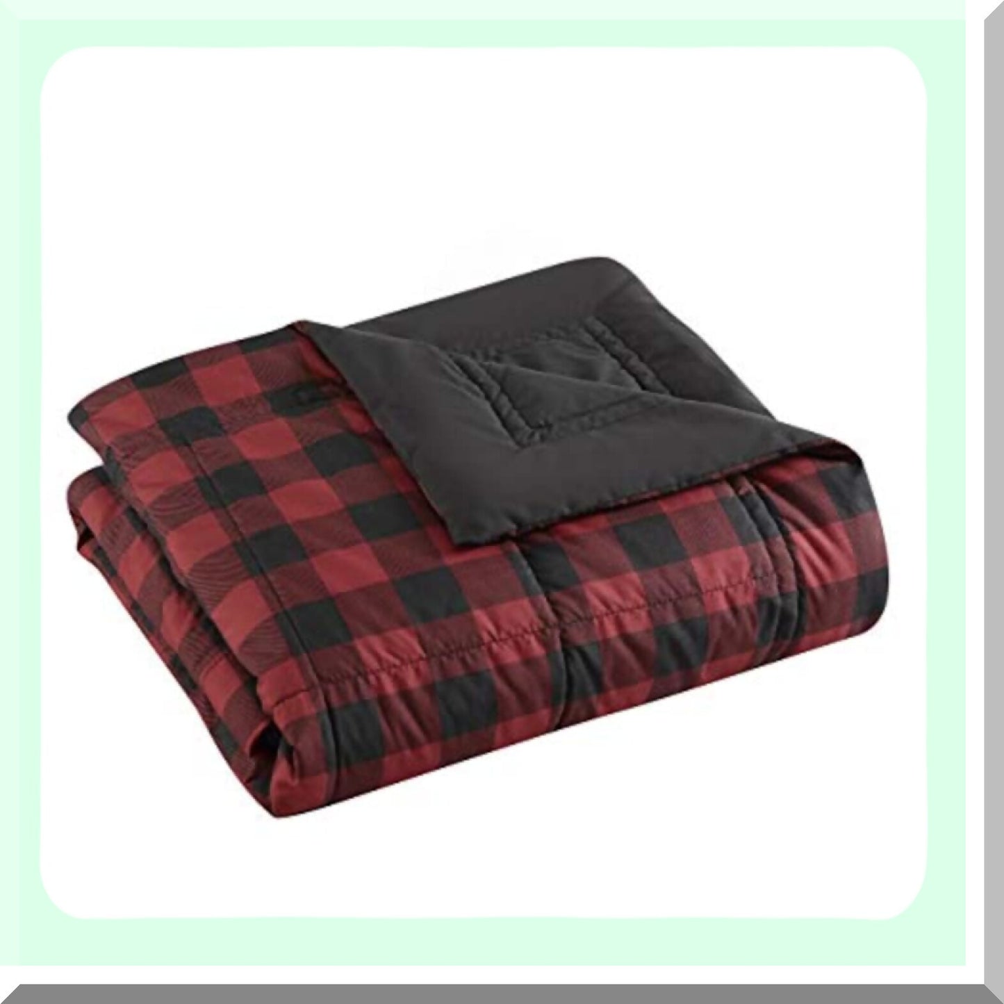 PlaidCozy Queen Blanket - Lightweight Reversible Bedding, All-Season Buffalo Plaid Home Decor, Red/Black