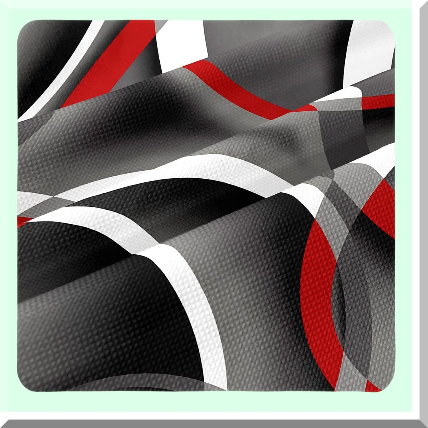 Geometric Swirls Double-Sided Pillow Covers - Set of 2, Modern Abstract Square Cushion Cases for Room Decor, Soft Gray Black Red Print 18"x18"