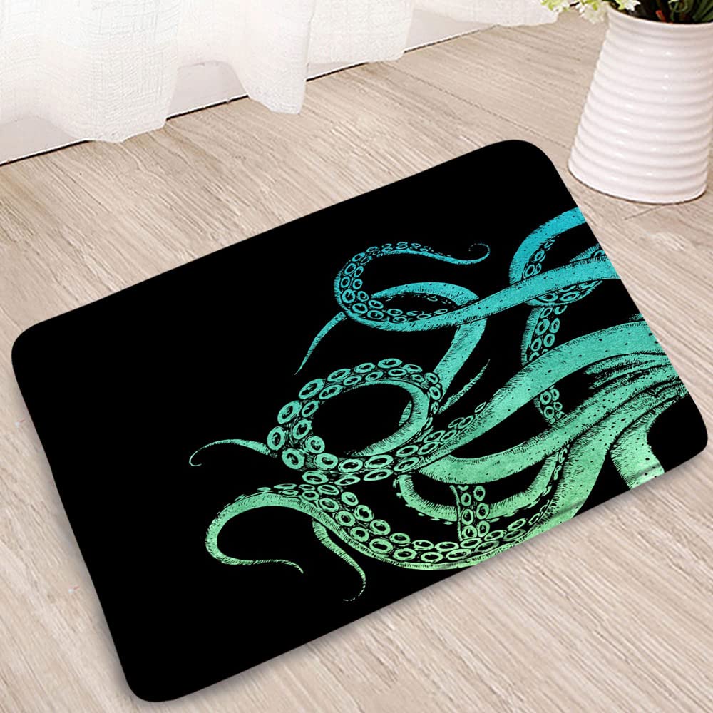 Octopus Bath Mat Ocean Kraken Green