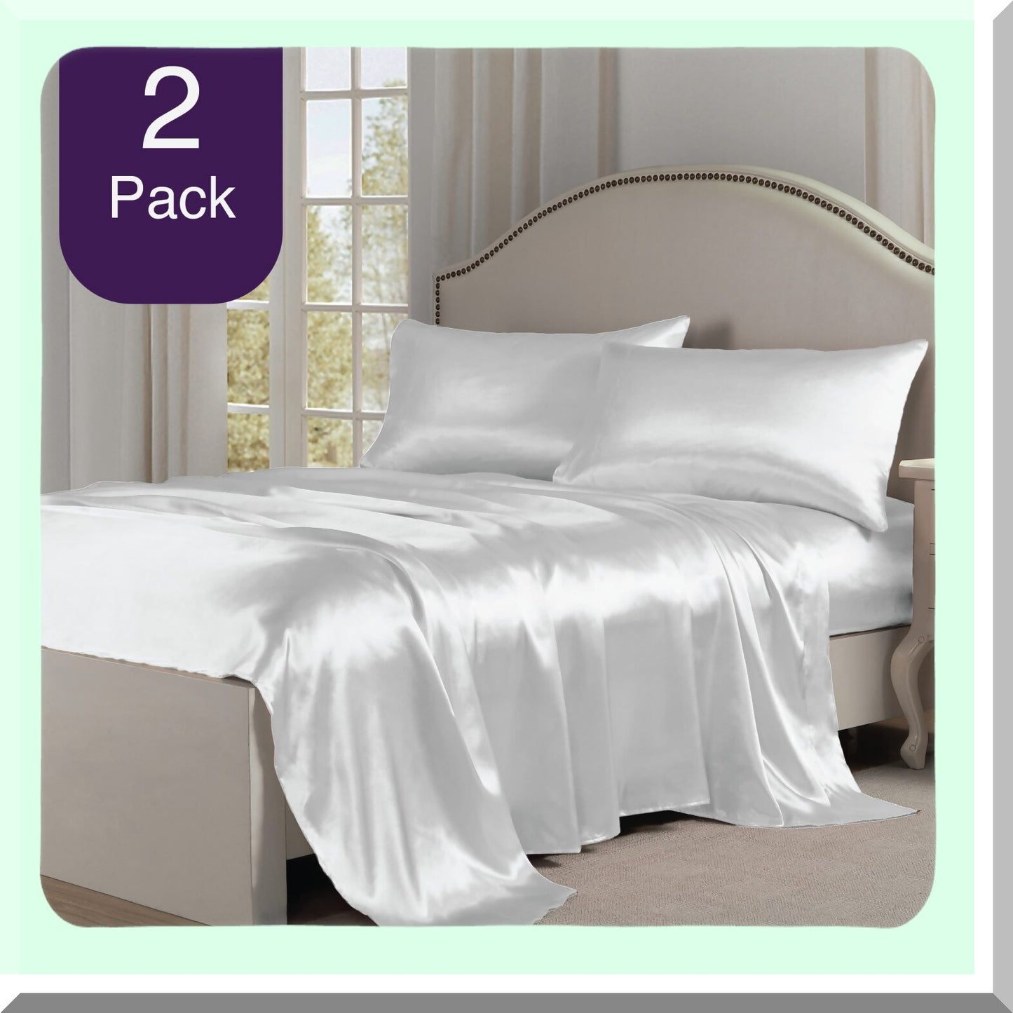 Luxury White Pillowcase Set - 2 Pack Standard/Queen Size Beauty Bed Pillow Covers - Soft & Smooth Microfiber Fabric - Hypoallergenic & Breathable - Hotel Quality Bedding Essentials