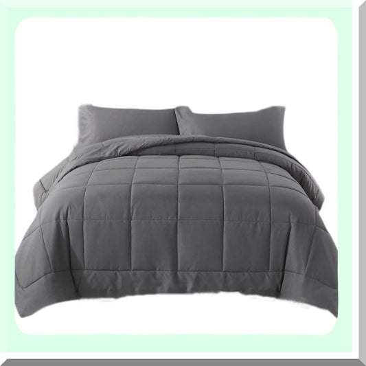 Luxury Cloud Comforter Set 3 Piece Bedding in Grey