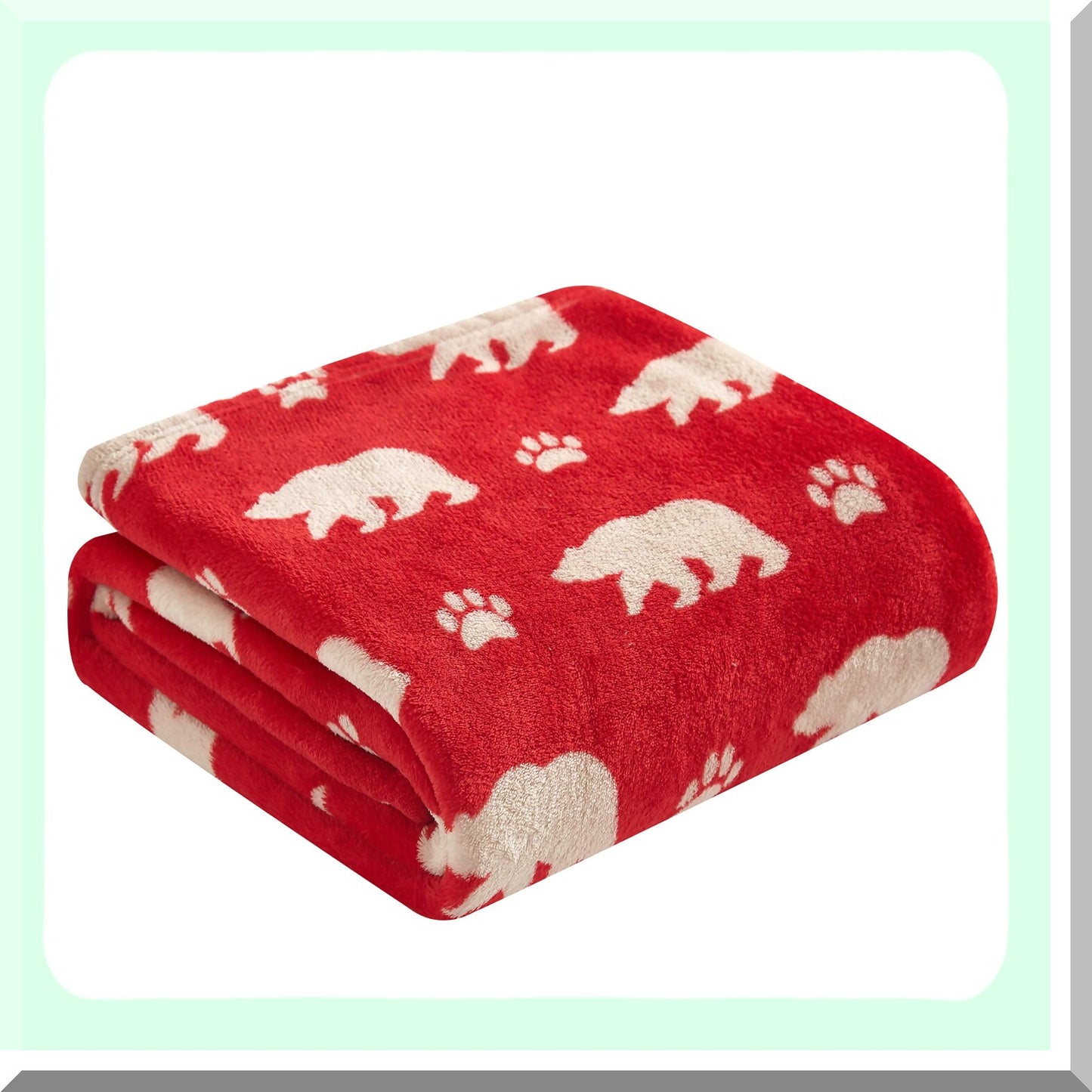 Red Bear Cozy Comfort 4-Piece Set - Full Size 76"x86" - Includes Comforter, Throw, and 2 Masks - Mama Bear Theme - Soft and Warm Bedding