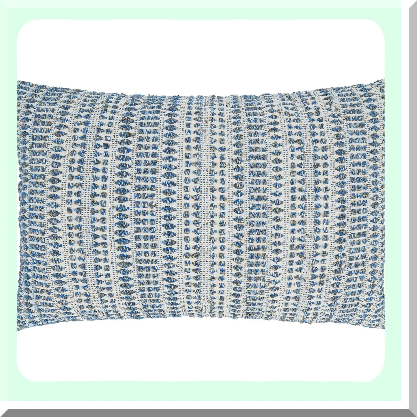 Aqua Bliss Woven Line Throw Pillow - 22" x 22" - Celeste Collection - Poly Filling - Decorative Cushion for Home Décor - Soft and Stylish