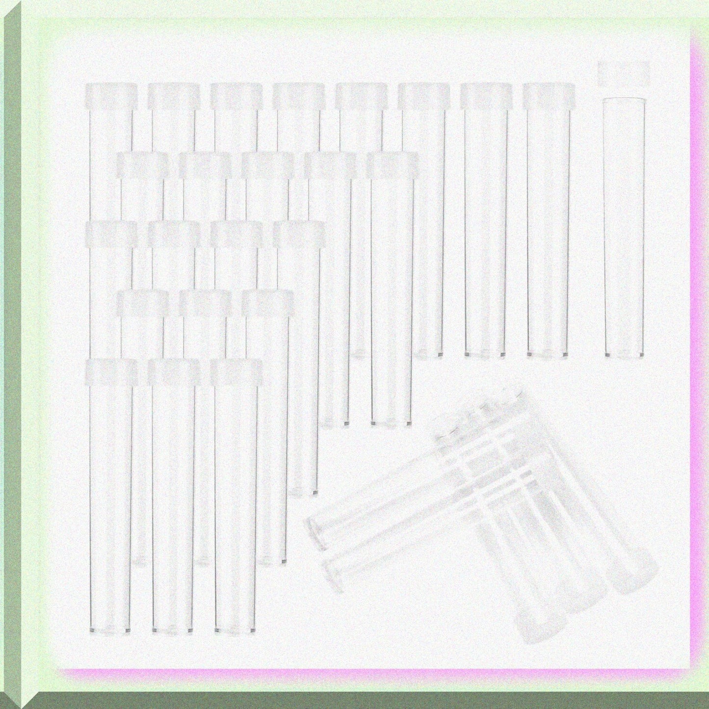 100pcs Clear Plastic Tube Bead Storage Containers 15ml