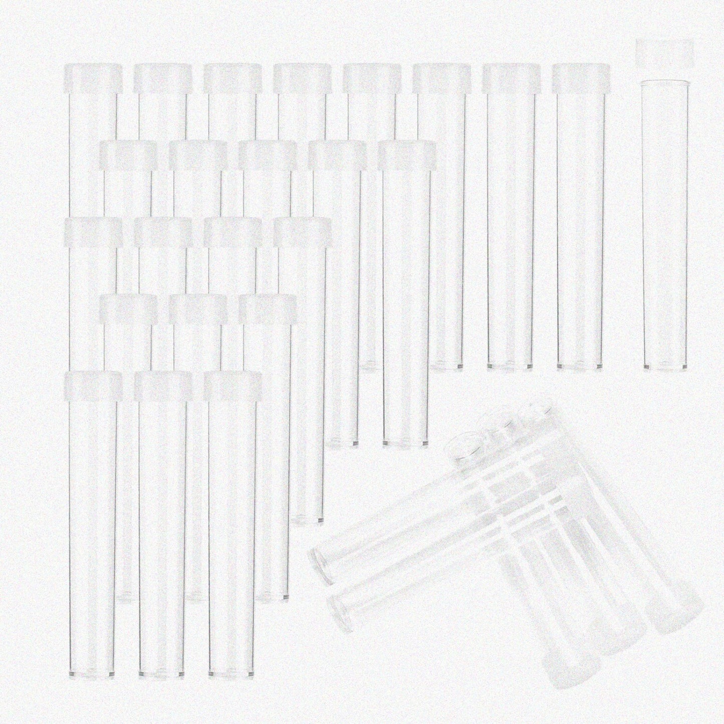 100pcs Clear Plastic Tube Bead Storage Containers 15ml
