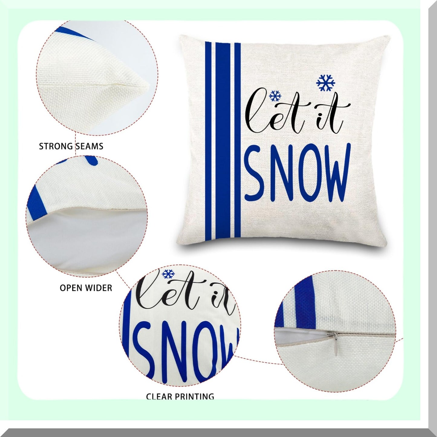 Winter Wonderland Pillow Covers - Set of 4, 18x18in Buffalo Plaid Snowman Farmhouse Throw Pillow Cases for Home & Outdoor Decor - Couch Cushion Covers