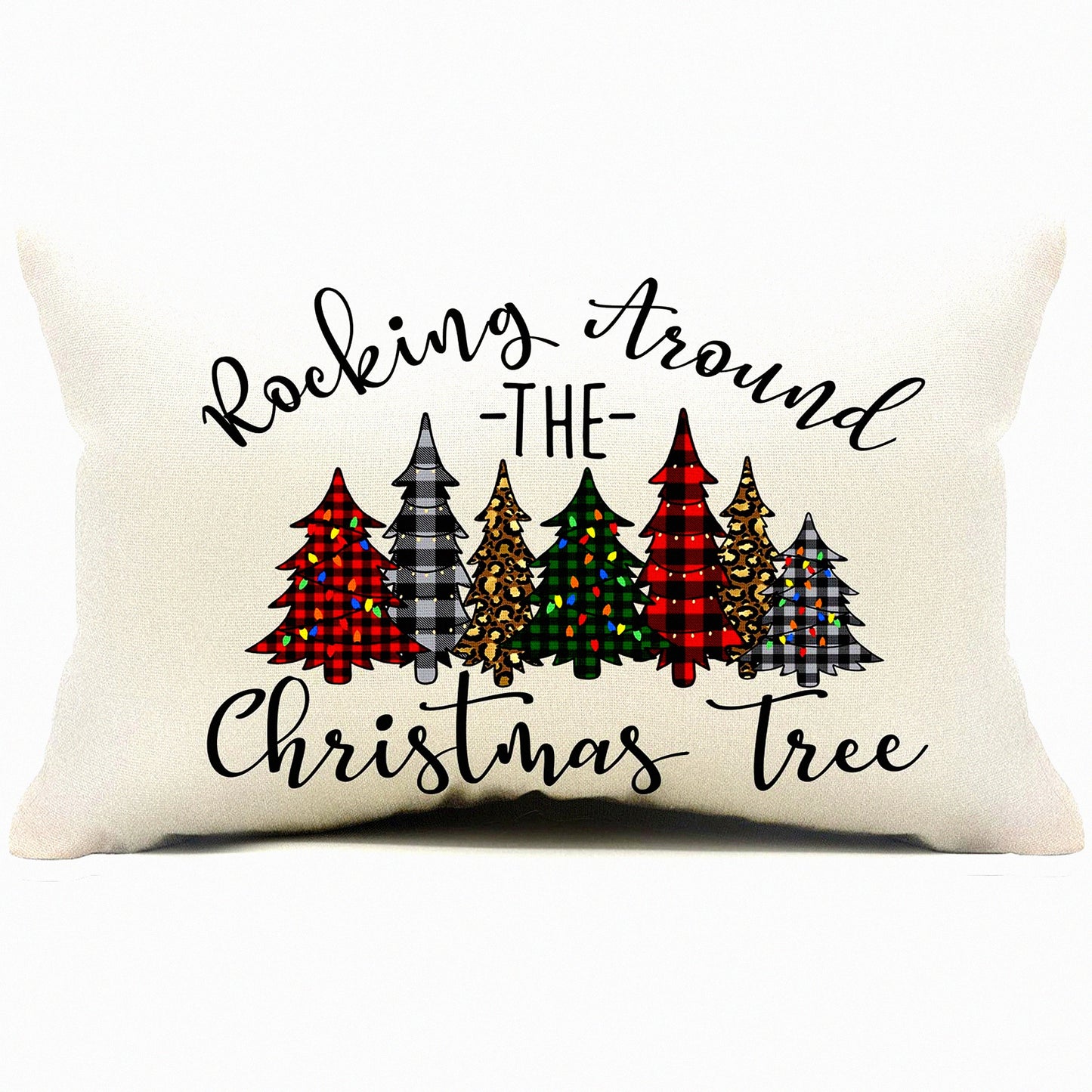 Buffalo Tree Farmhouse Lumbar Pillow Covers - Set of 2 Outdoor Decorative Pillowcase for Porch, Couch, Sofa - 12x20 inch Rustic Home Decor