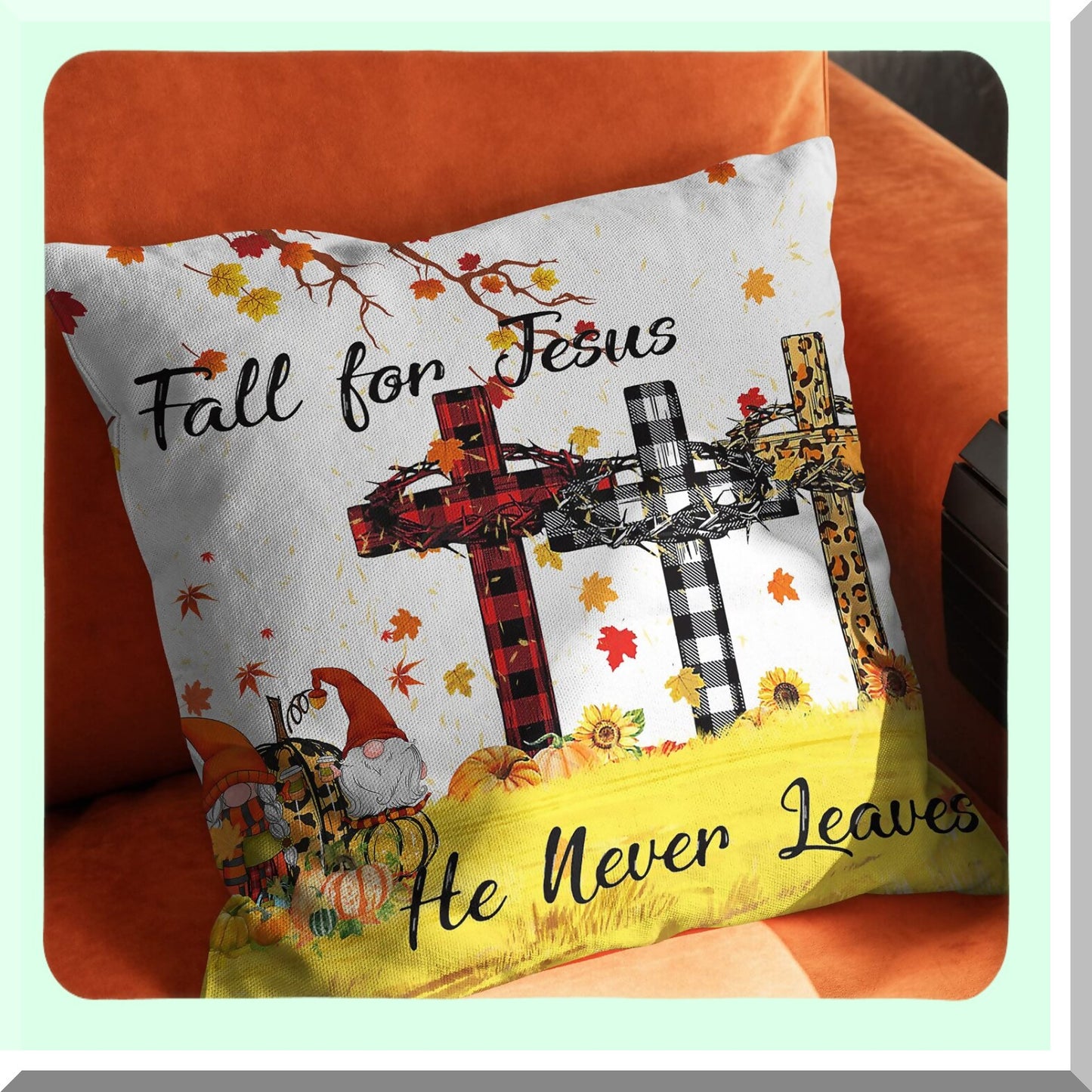 Autumn Blessings Decorative Pillow Cover - Fall Harvest Maple Leaf Pumpkin Bible Verse Throw Pillow Case for Thanksgiving Home Decor 18x18 Inch