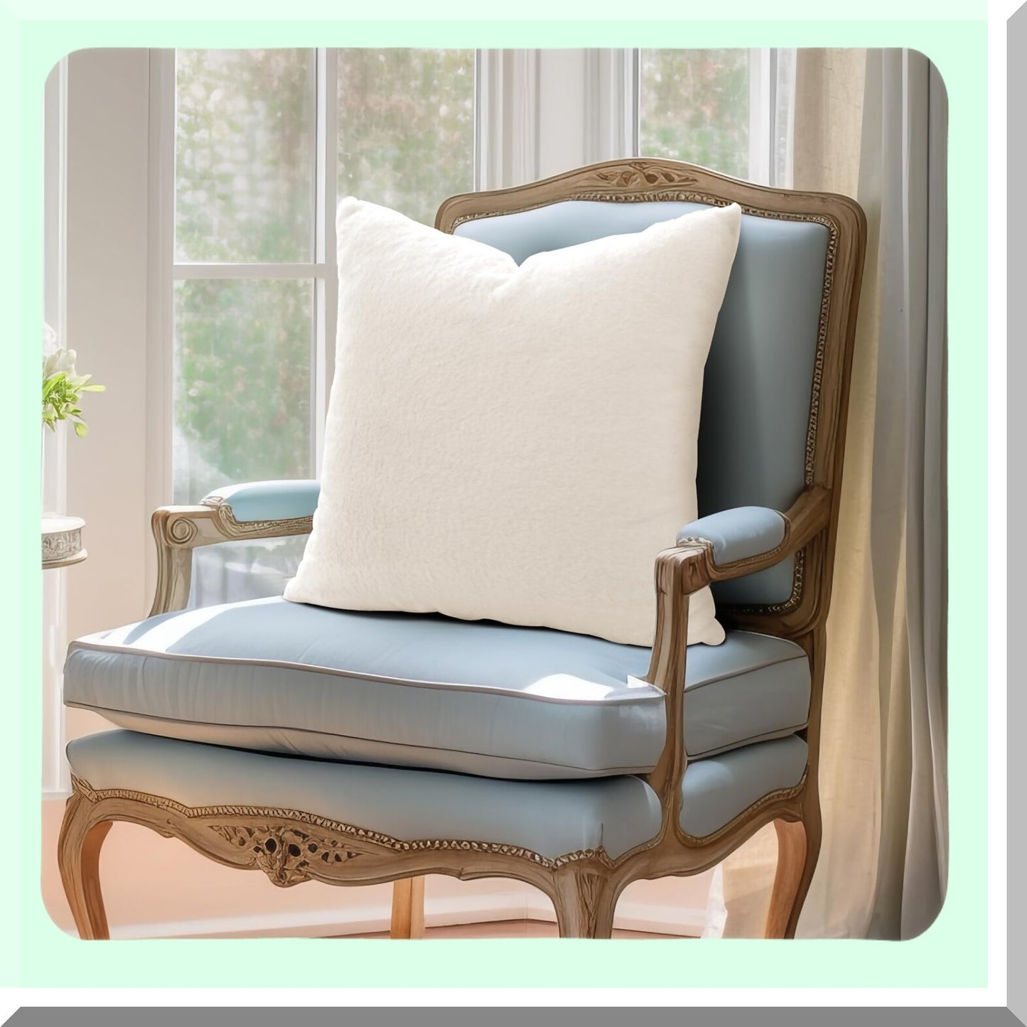 Luxury Fluffy Cozy Decorative Pillow Covers - Plush Throw Set of 2 - Soft Sofa Couch Living Room - Cream White 18x18