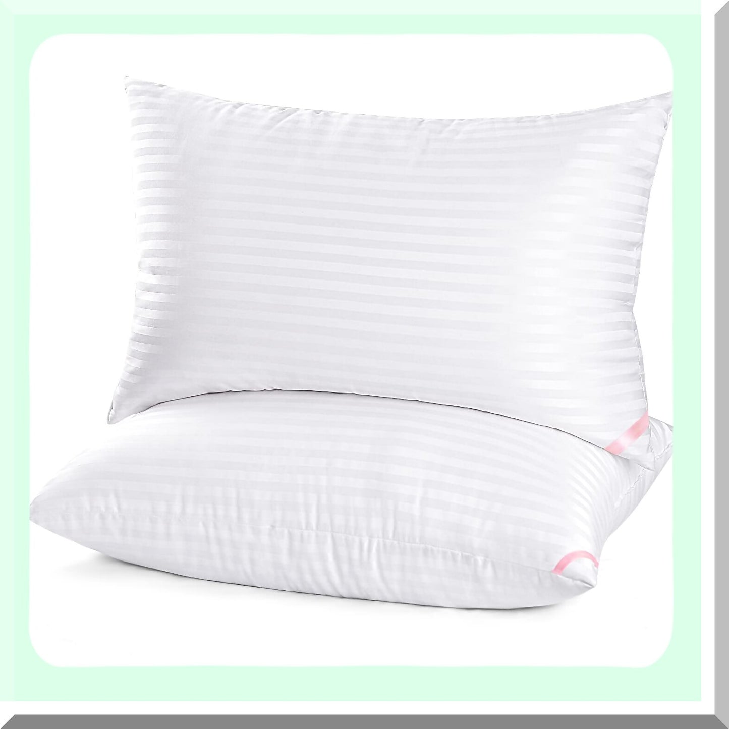 SleepLux PlushDream Queen Pillows - 2 Pack for Side and Back Sleepers. Hotel Collection Bed Pillows for Sleeping, Super Soft Down Alternative Microfiber Filled, 20 x 30 Inches.