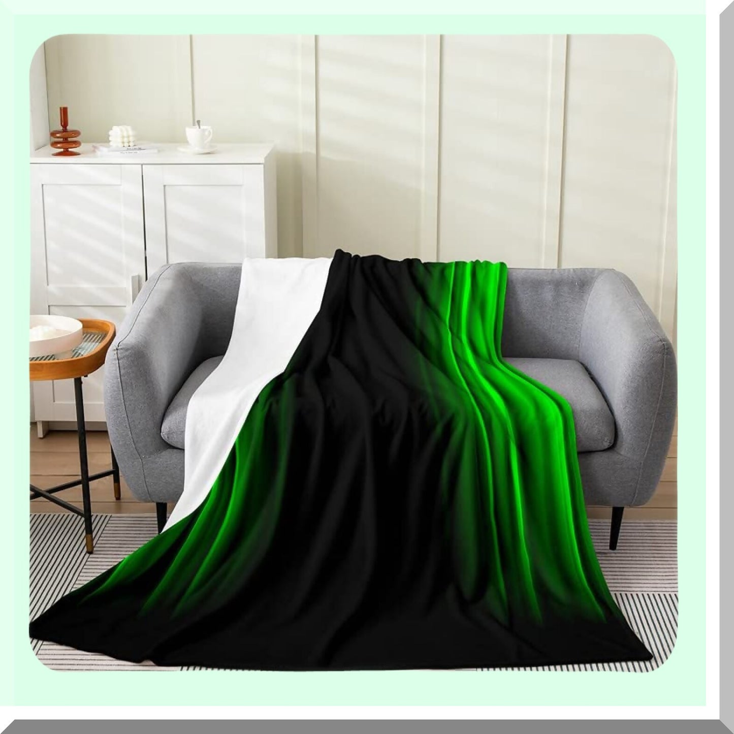 OmbreGeo Plush Fleece Throw - Cozy Abstract Art Blanket for Bed, Sofa, or Couch - 50"x60""