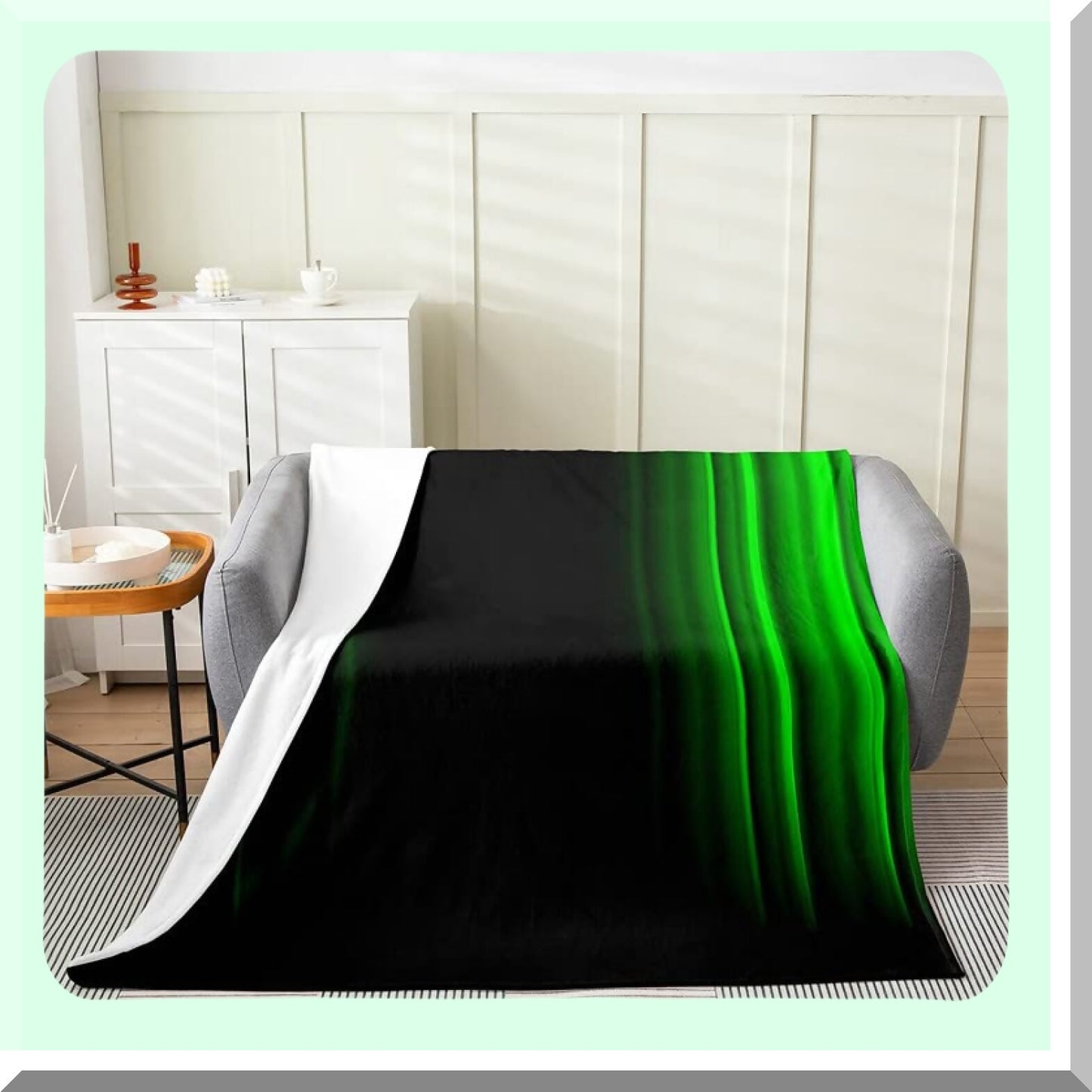 OmbreGeo Plush Fleece Throw - Cozy Abstract Art Blanket for Bed, Sofa, or Couch - 50"x60""