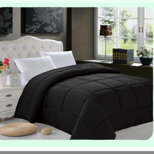 PlushLux All Season Comforter Set Compatible with Cal Black Bedding