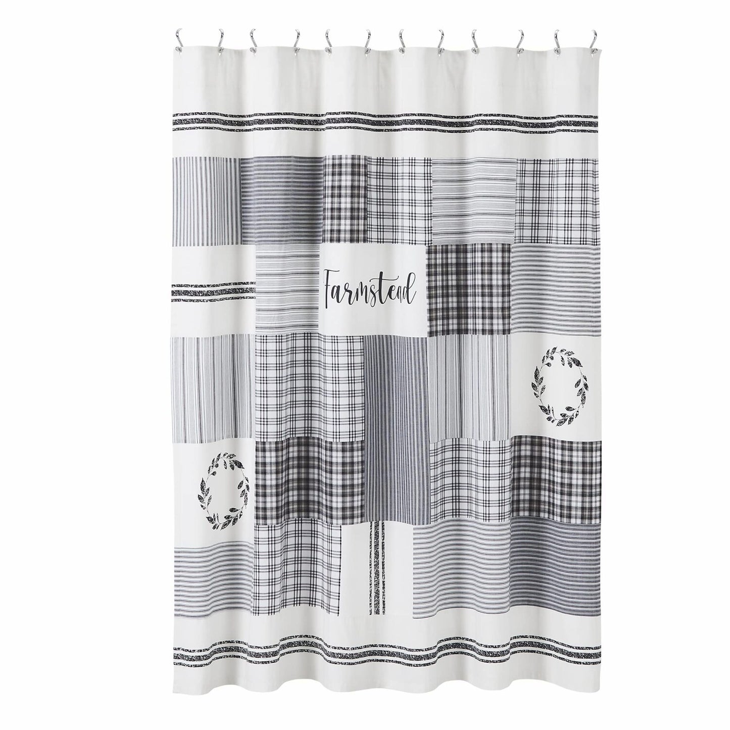 Patchwork Shower Curtain Black 72x72