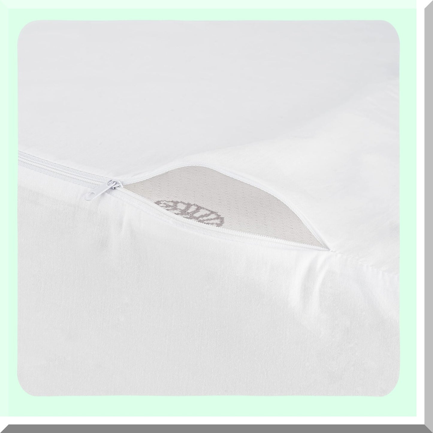 BreathEasy Cotton Wedge Pillow Cover - Zippered Protector Case, Soft & Hypoallergenic, Breathable Fabric, 25x25x10x2 - Sleep Comfortably & Safely