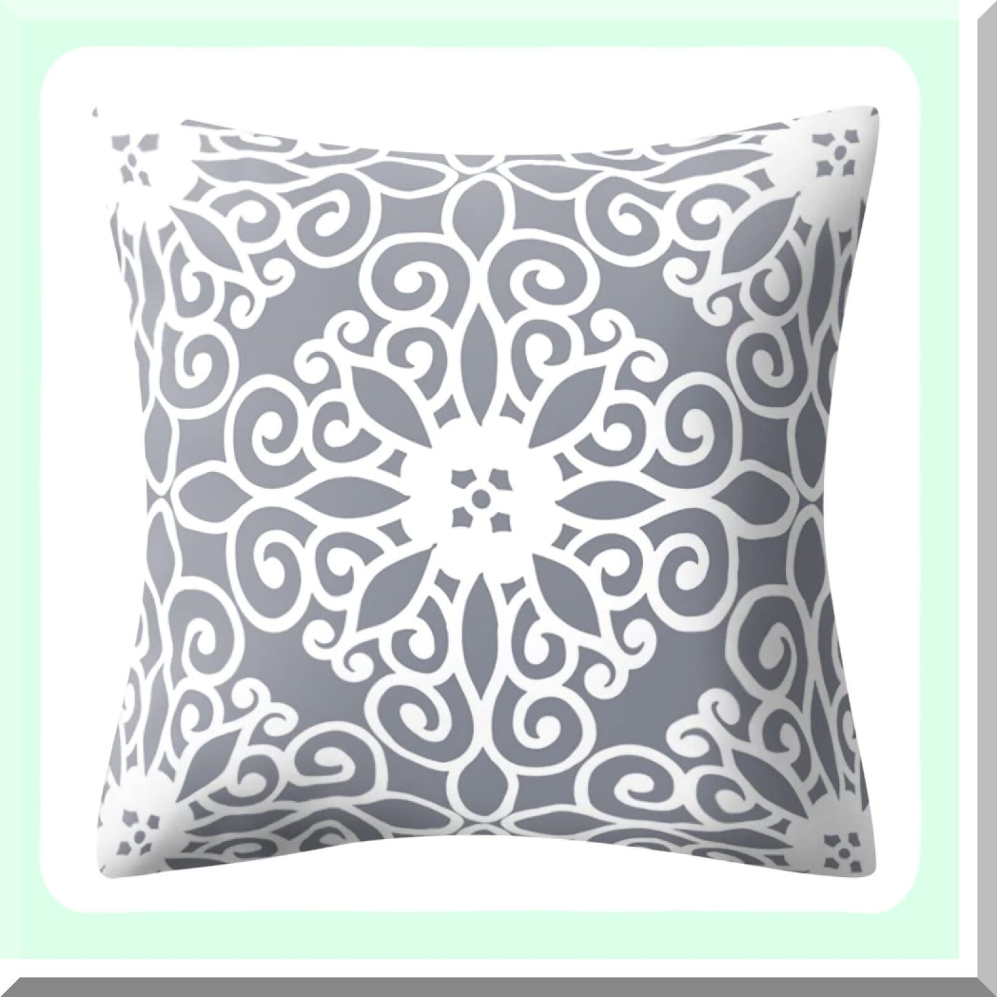 Morocco Boho Grey Geometric Pillow Covers - Set of 4 | Modern Home Decor Cushion Cases for Bedroom, Living Room, Sofa, Couch, Chair, Car - 18 x 18 Inch