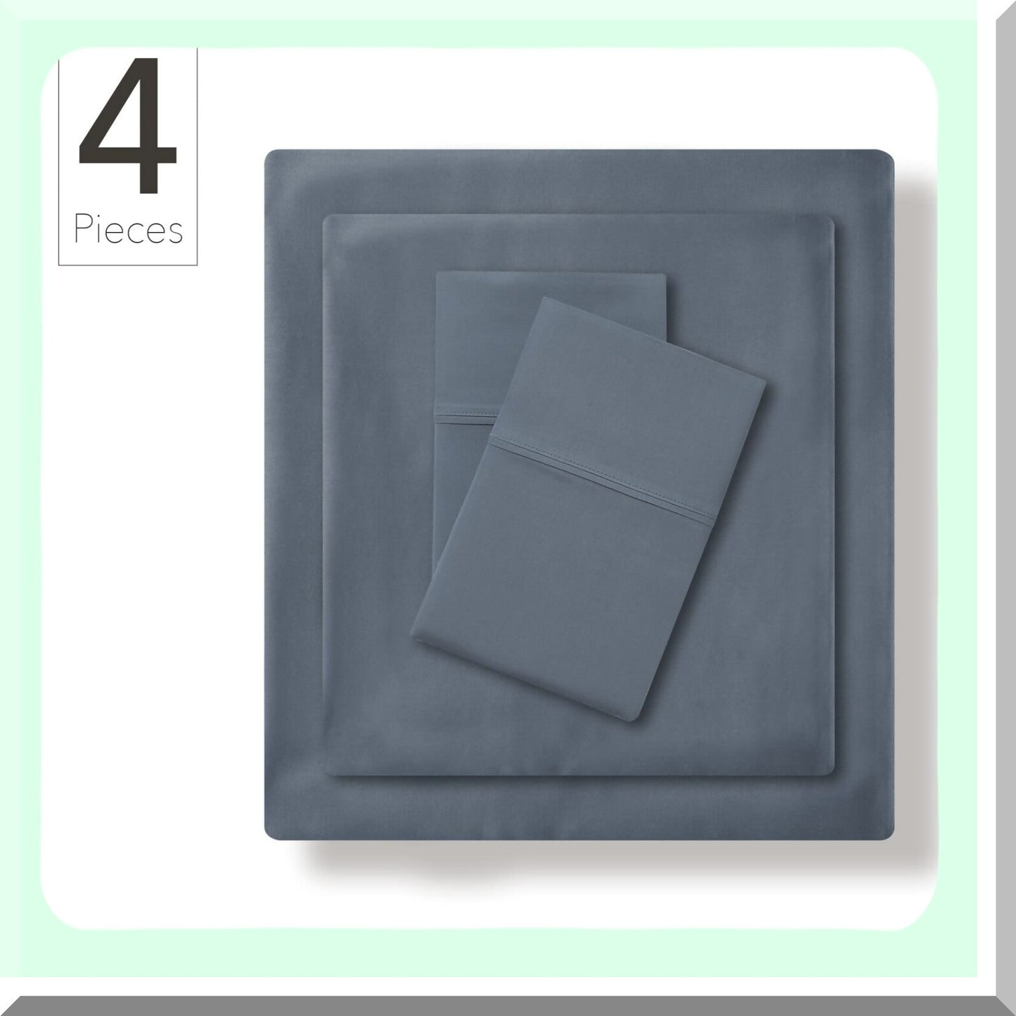 Luxury Sateen Whale Blue Bedding Set - Full Size 4-Piece Deep Pocket Sheet Set with 300TC Cotton, Soft & Smooth, Berkus Design by mDesign