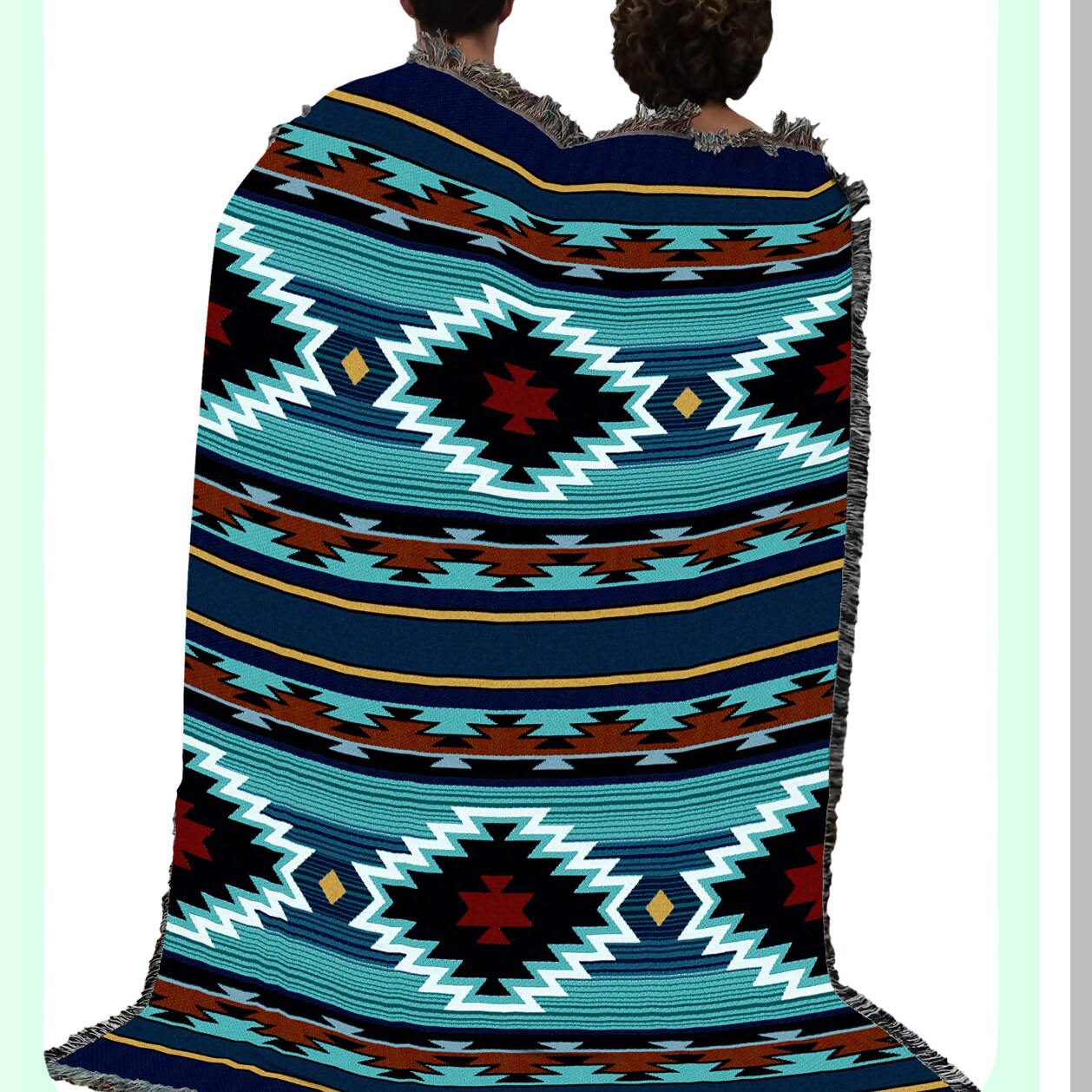 Southwest Cotton Tapestry Blanket - USA Made, 72x54, Perfect Gift