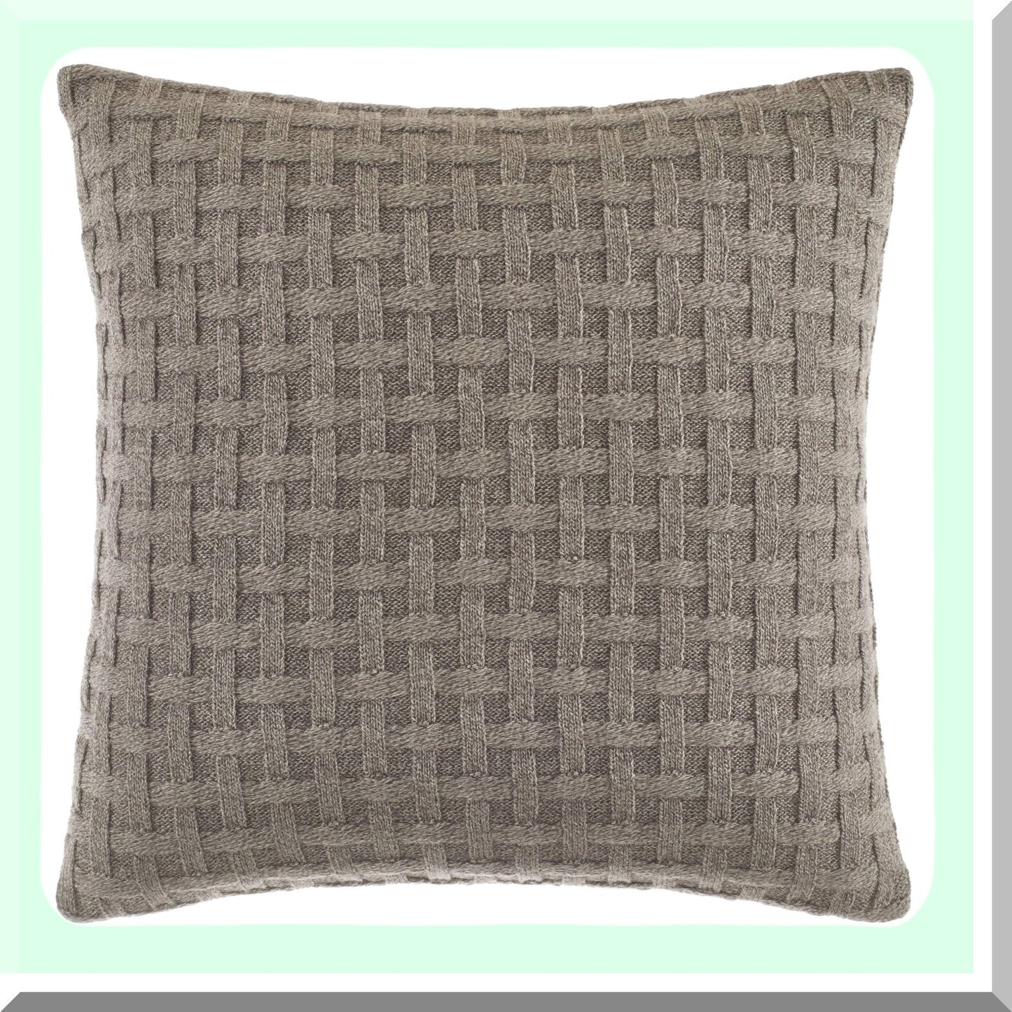 Zippered Cotton Throw Pillow - Saybrook Mocha Decor - Reversible Bedding - Stylish Home Accent - 16x16 Square Cushion