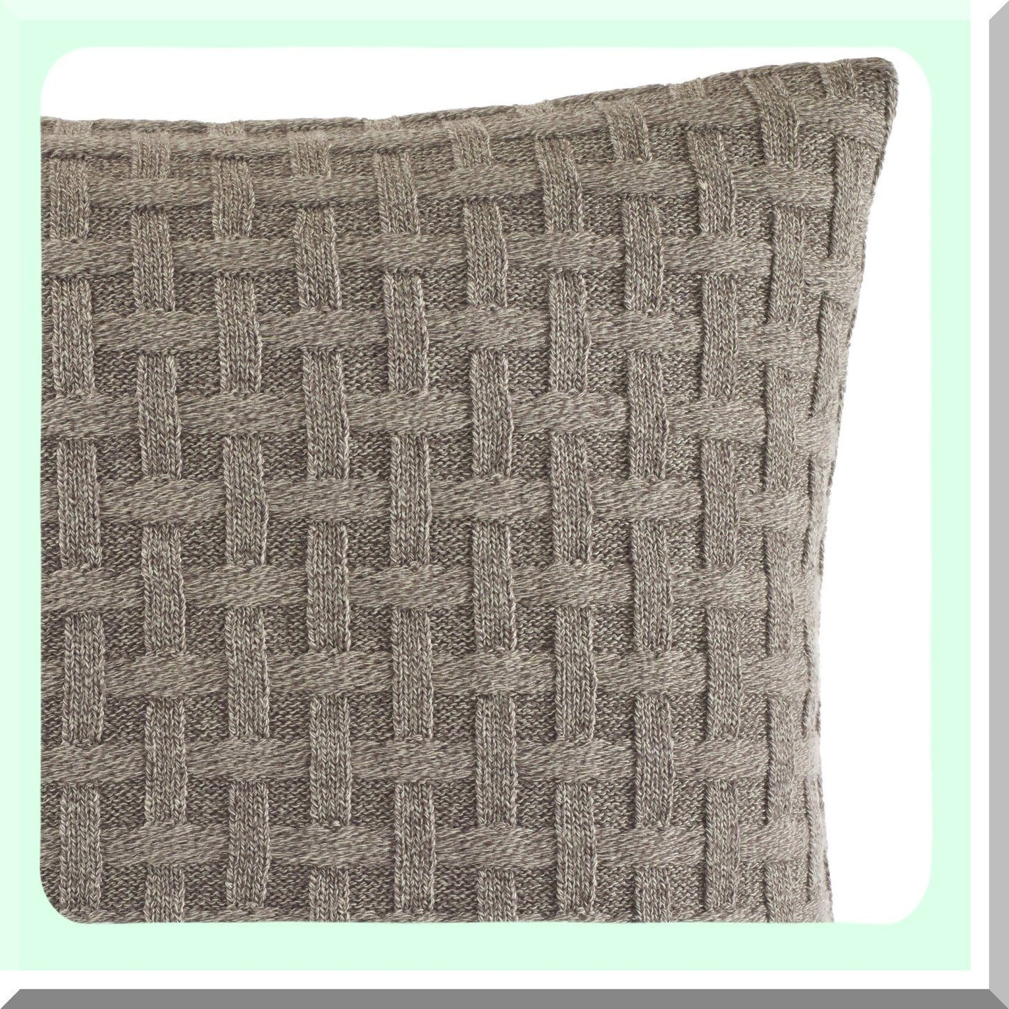 Zippered Cotton Throw Pillow - Saybrook Mocha Decor - Reversible Bedding - Stylish Home Accent - 16x16 Square Cushion
