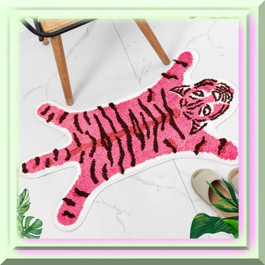 Pink Tiger Bathroom Rug 33.1x21.7 inches