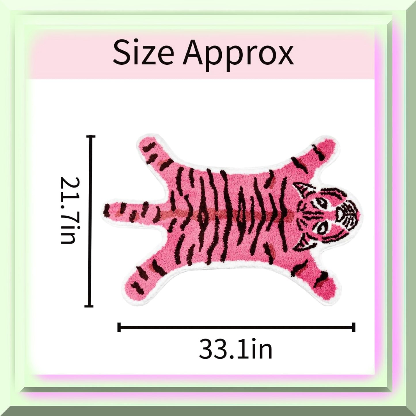 Pink Tiger Bathroom Rug 33.1x21.7 inches
