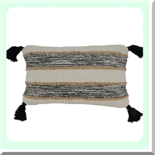 Monochrome Stripe Accent Pillowcase 12x20 inches