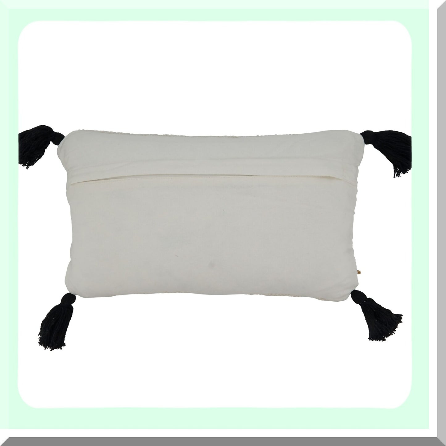 Monochrome Stripe Accent Pillowcase, 12x20 Inch, Modern Decor Cushion Cover, Black and White Corners Design, Stylish Home Textile Accessory