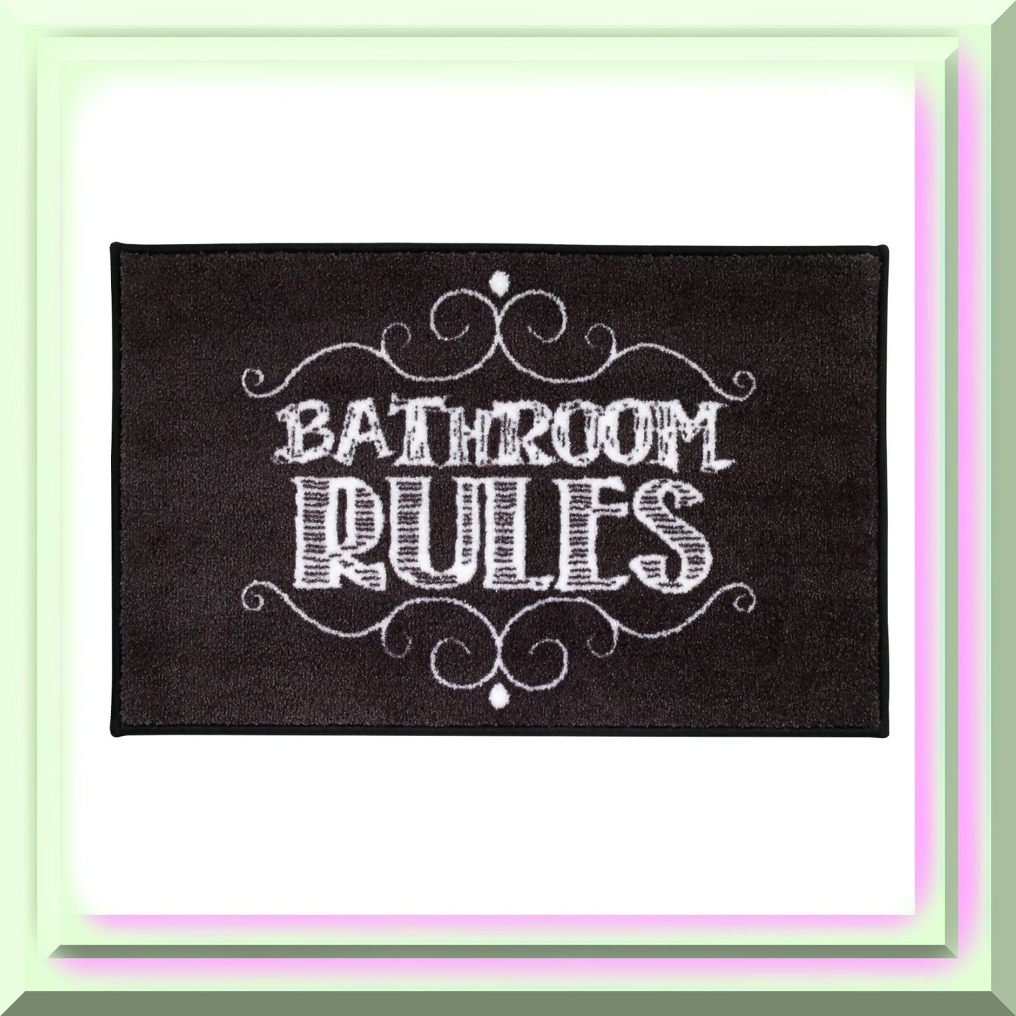 Chalk It Up Bath Rug 20" x 30" Black White