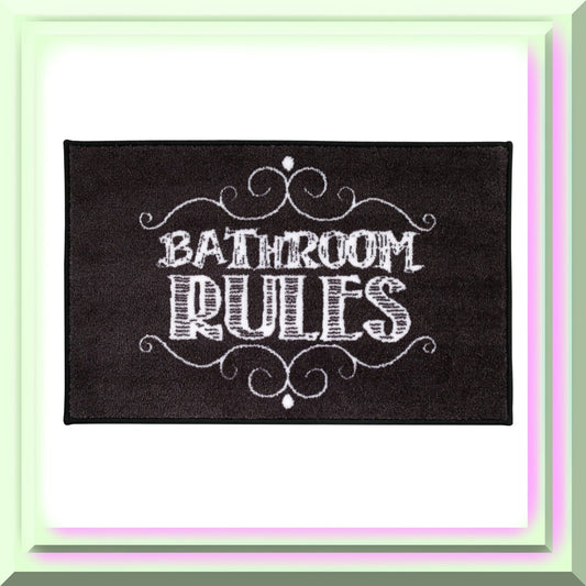 Chalk It Up Bath Rug 20" x 30" Black White