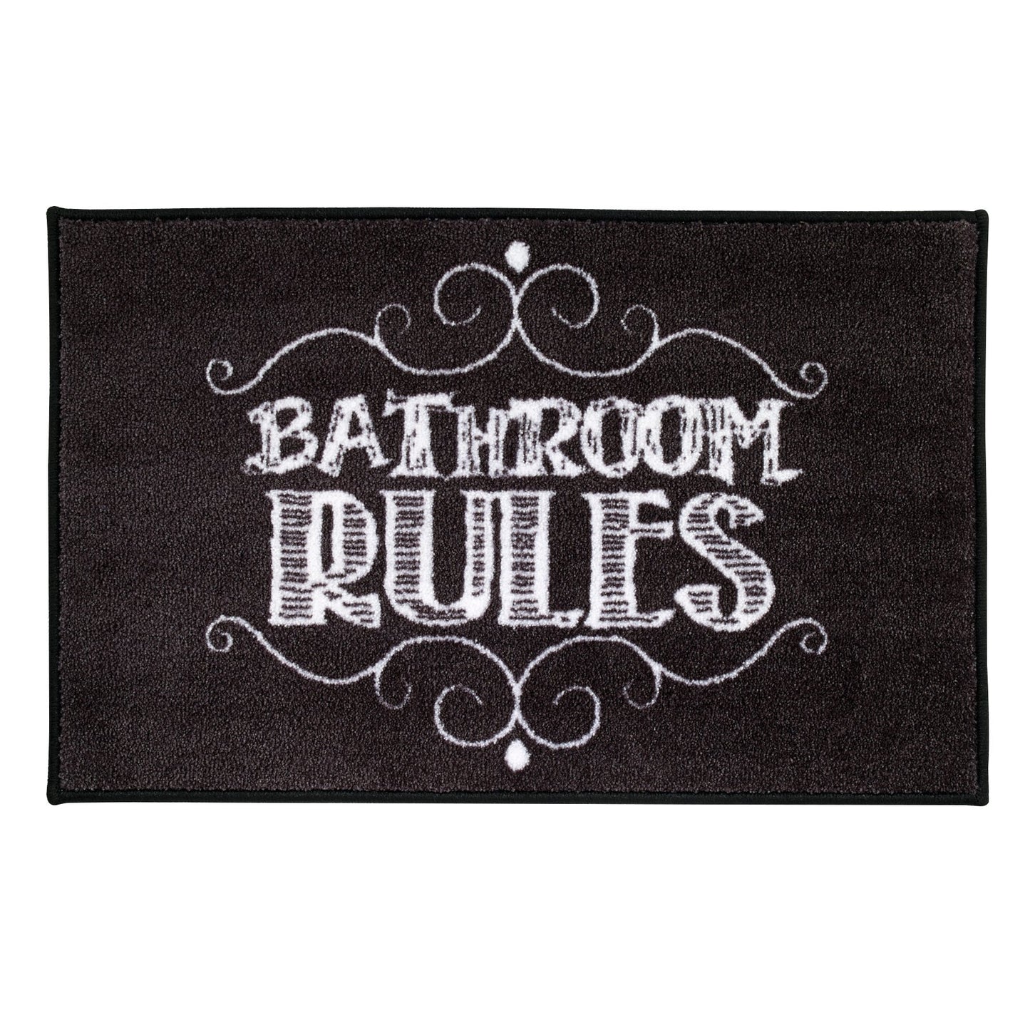 Chalk It Up Bath Rug 20" x 30" Black White