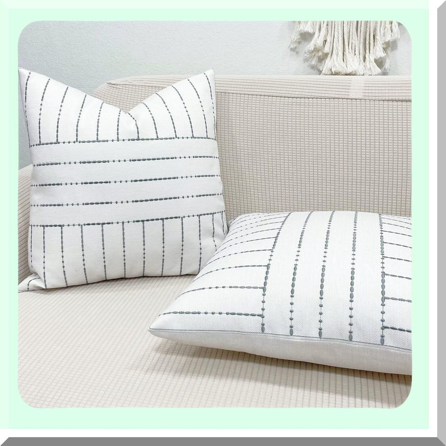 NeutralTone Patchwork Pillow Cover - Decorative Cushion Cover for 18x18 Inch Pillows - Grey and Beige Throw Pillow Cover
