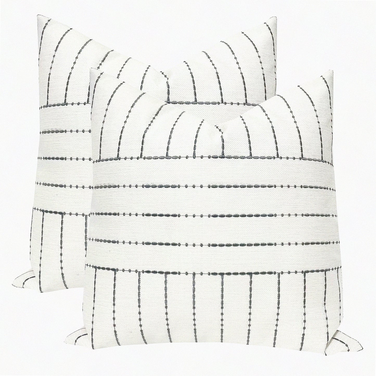 NeutralTone Patchwork Pillow Cover - Decorative Cushion Cover for 18x18 Inch Pillows - Grey and Beige Throw Pillow Cover