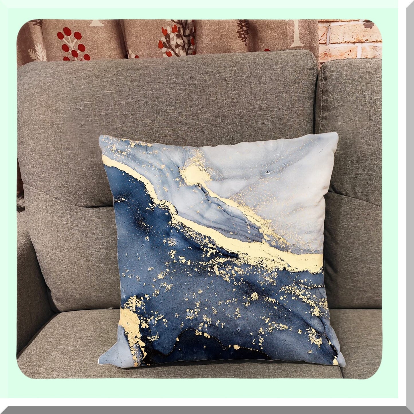 Navy Blue Gold Marble Velvet Pillow Covers - Abstract Art Decor Cushion Set - Modern Living Room Sofa Bedroom Accessories - 18x18 Inch, Pack of 4