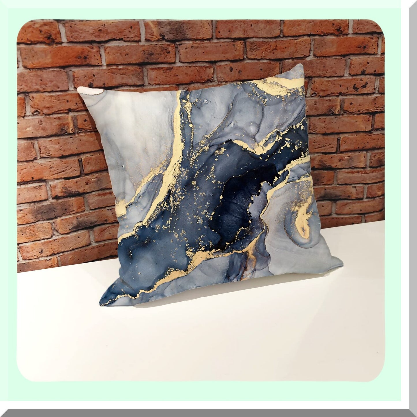 Navy Blue Gold Marble Velvet Pillow Covers - Abstract Art Decor Cushion Set - Modern Living Room Sofa Bedroom Accessories - 18x18 Inch, Pack of 4