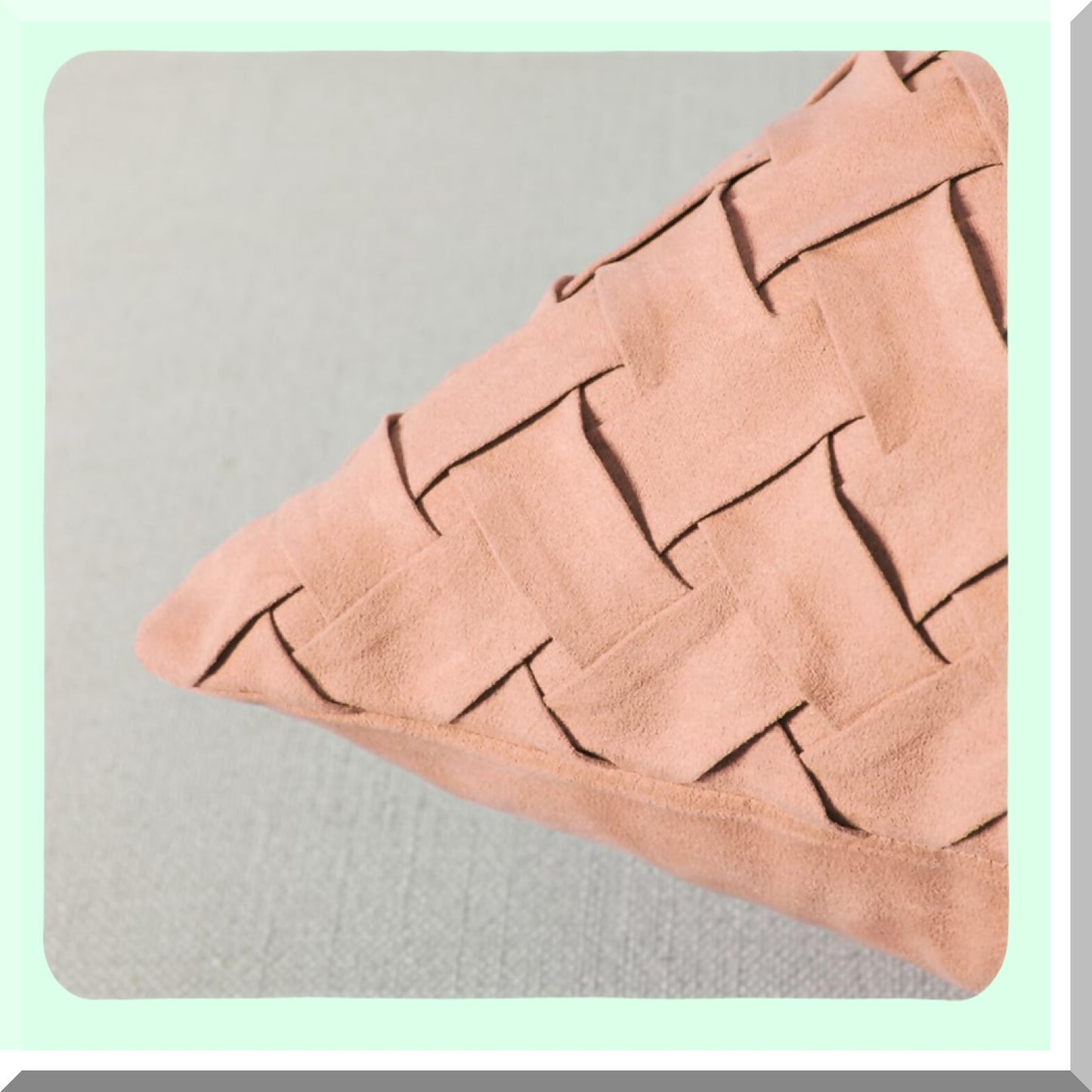 Peach Weave Pillow Covers - Set of 2 18x18 Inch Decorative Throw Pillow Cases for Couch Sofa Bedroom Living Room, Soft Suede Coral Textured Boho Home Decor