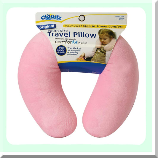 ComfortKids Pink Microbead Travel Neck Pillow