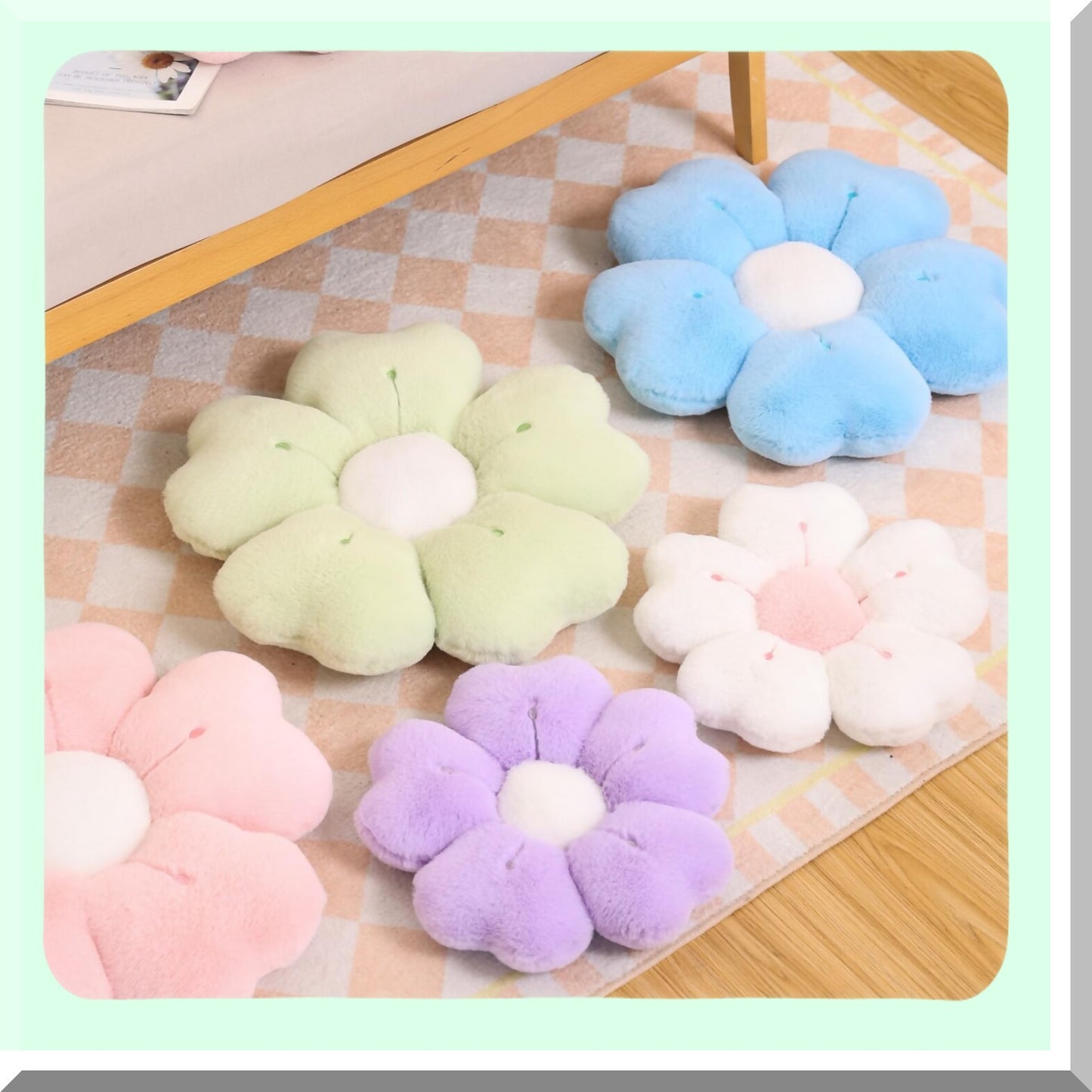 Lavender Blossom Cozy Pillow - Cute Flower Shaped Decorative Throw Pillow with Soft Rabbit Filling for Couch, Bed, Chair, Floor - Seating Cushion for Bedroom, Living Room Décor