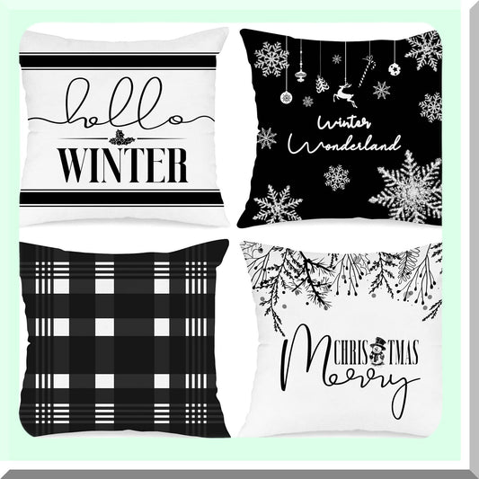 Winter Wonderland Pillow Cover Set 16x16 for Home Decor