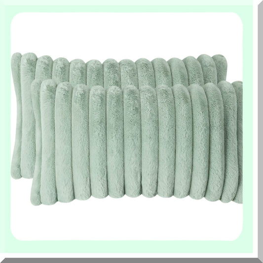 Cozy Velvet Rabbit Striped Pillow Covers Set of 2